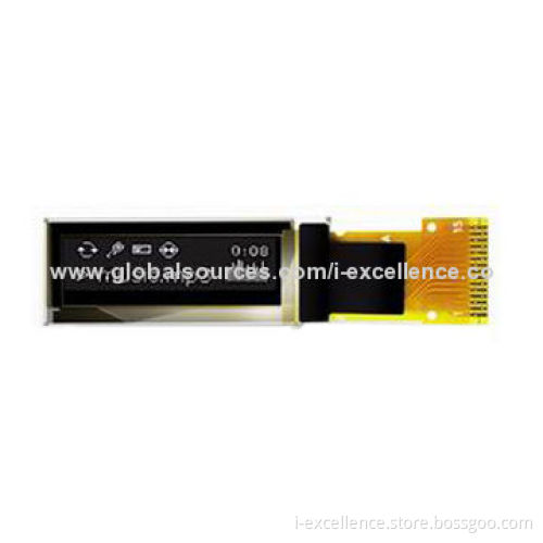0.91-inch OLED Display Module with SH1106 Driver IC, Wide Viewing Angle, Long and Narrow ShapeNew